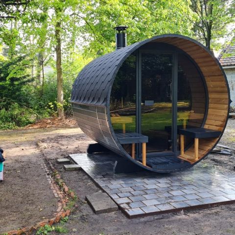 Sauna barrel black Boortmeerbeek